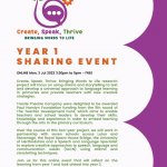 Create, Speak, Thrive - Year 1 Sharing Event (ONLINE)