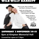 John Otway and Wild Willy Barrett are coming to Kimpton.