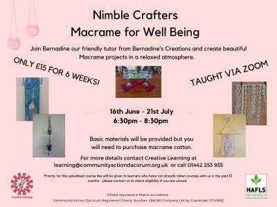 Macrame for Wellbeing - Beginner Course