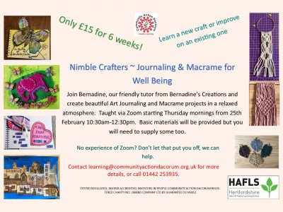 Nimble Crafters - Journaling and Macrame for Wellbeing