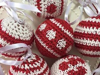 The Art Social at Home - Crochet festive Baubles