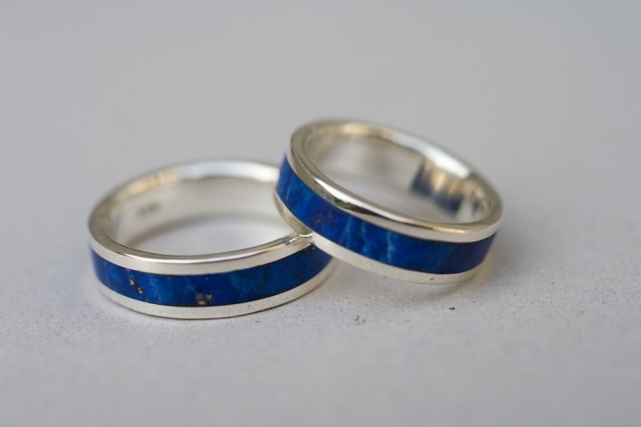 Lapis wedding rings