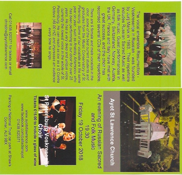 Our publicity for the Russian Choir