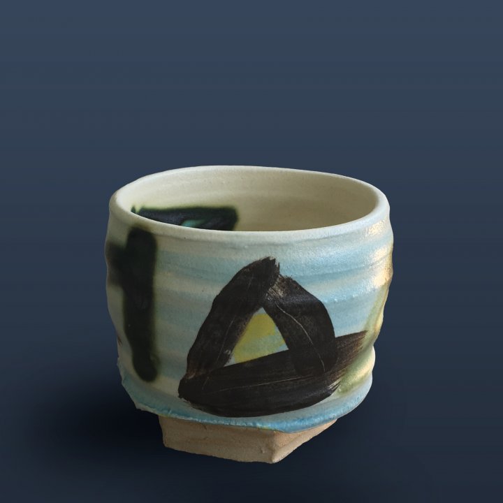 Turquoise triangle tea cup
