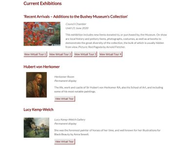 Bushey Museum's 'Virtual Tours' of the Galleries