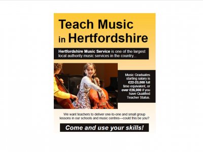Teach Music in Hertfordshire - Herts Music Service