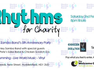 Chicken Scratch DJs + Live Samba & Salsa Bands - all for charity