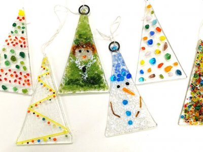 Family Fused Glass Xmas Decorations Workshop
