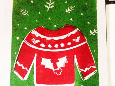 Linocut Christmas Cards – CREATE! Workshop at WYPW