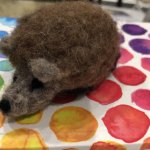 Needle felted hedgehog with June Durrant
