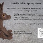 Needle Feting Workshop Spring Hares!