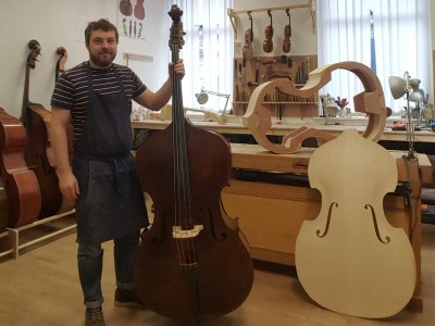 Double bass maker and string instrument repairer opens workshop