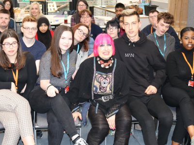 Fashion icon swaps runway for Kirklees College hallways