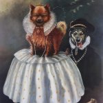 Quirky Dog Portraits on display at Cockington Court