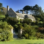 A view of the house across the top garden