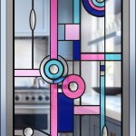 Art Deco glass door pattern