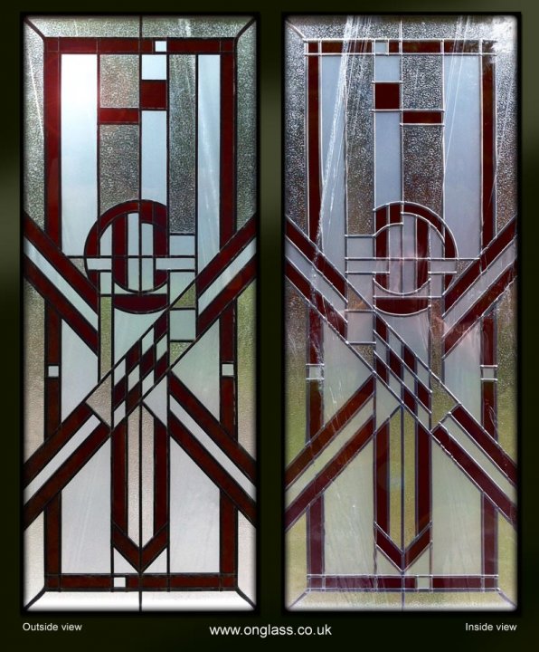 Art deco stained glass window