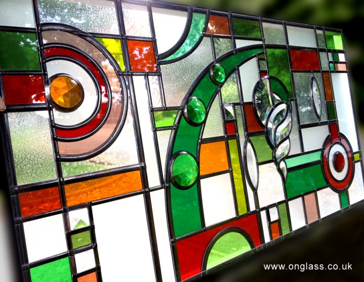 Bevel & Jewel stained glass window