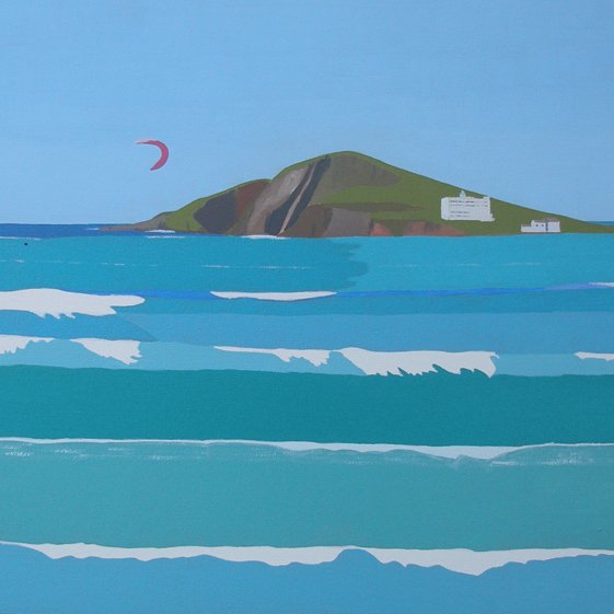 Burgh Island with Kite Surfer