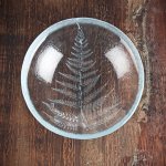 Clear Ice Glass Fern Dish