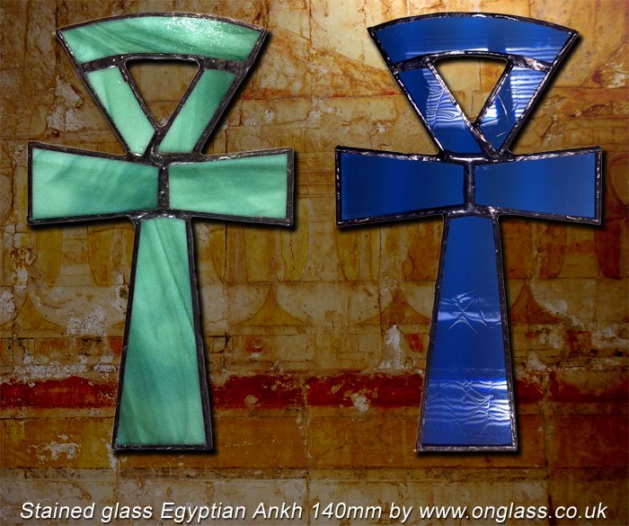Egyptian Ankh stained glass.