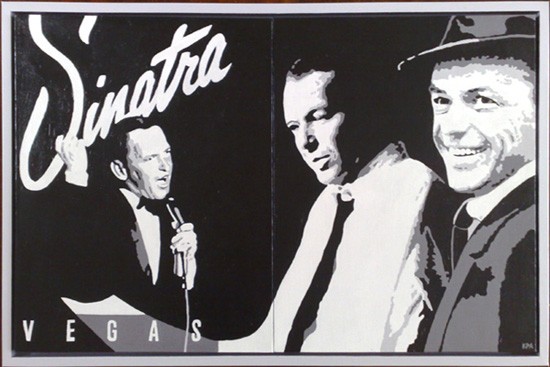Frank Sinatra (acrylic on canvas) (a commissioned piece)