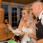 Hard at work!  Another happy bride!