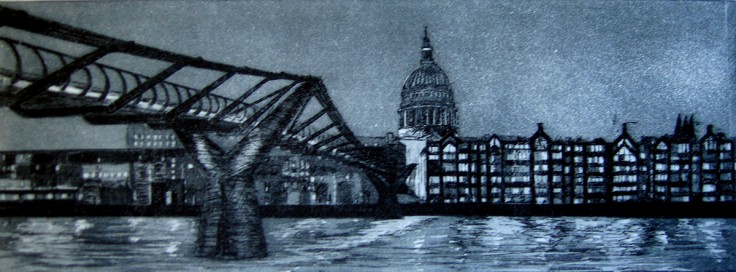 Millennium Bridge and St Paul's at Twilight
