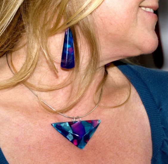 Necklace and Pyramid Earrings 'Dolomiti'