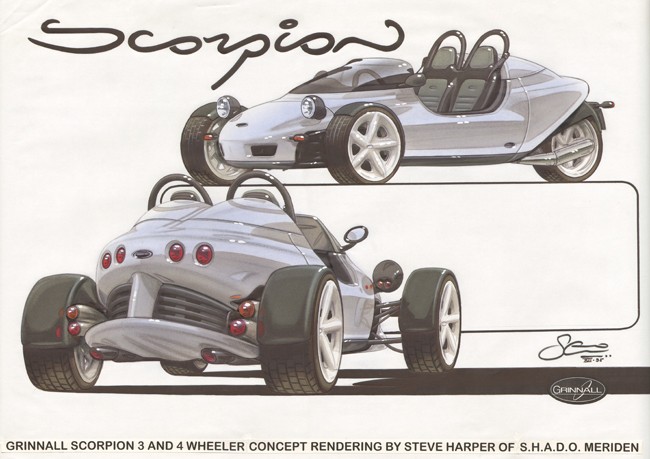 The design of the Grinnall Scorpion Sportscar Range