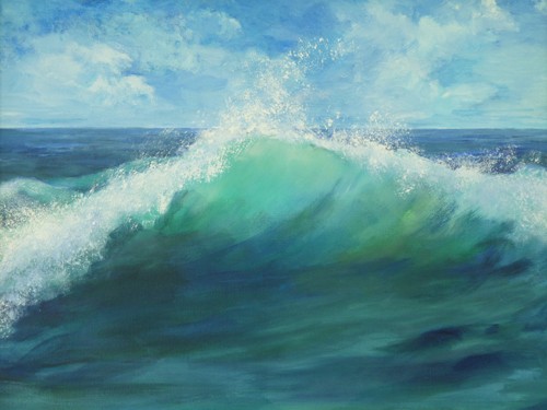 Wave breaking- offshore breeze - Man Sands