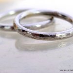 Halo rings - recycled sterling silver hammered rings