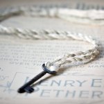 Silk rope necklace with vintage key